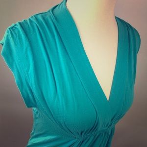 BCBG Generation Small V Neck stretch Ruffle Top